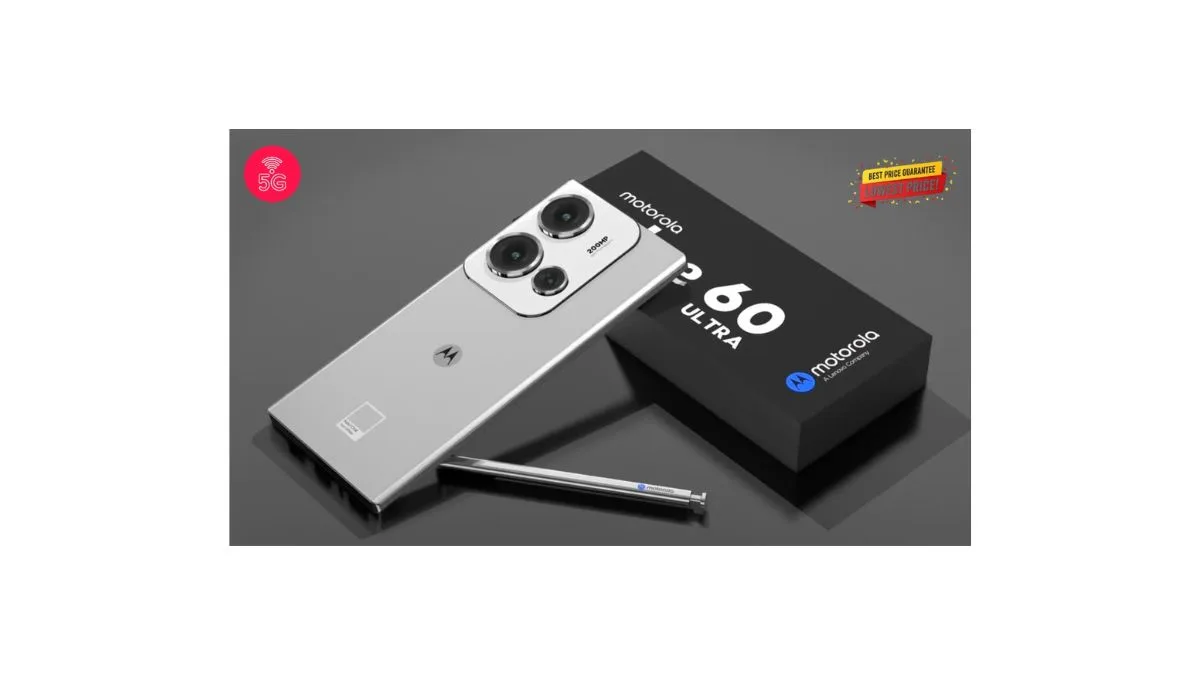 Motorola Edge 60 Pro 5G smartphone showing curved pOLED display and triple rear camera setup