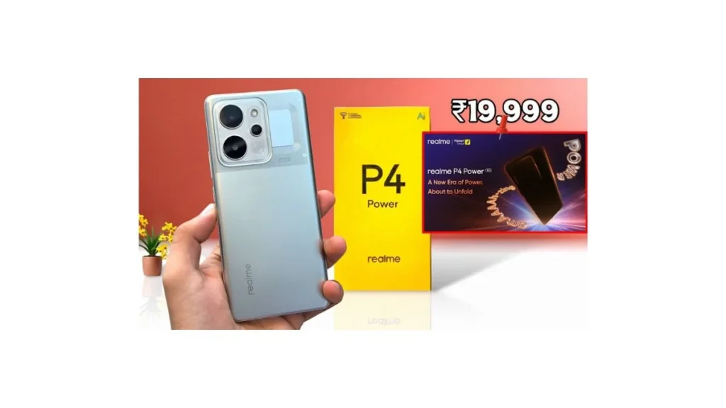 Realme P4 5G smartphone front and back view highlighting AMOLED display and sleek design