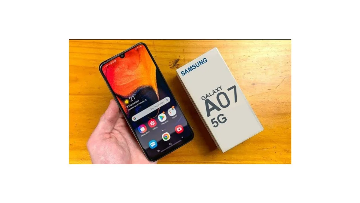 Samsung Galaxy A07 5G 2026 budget smartphone showing large display and modern Samsung design