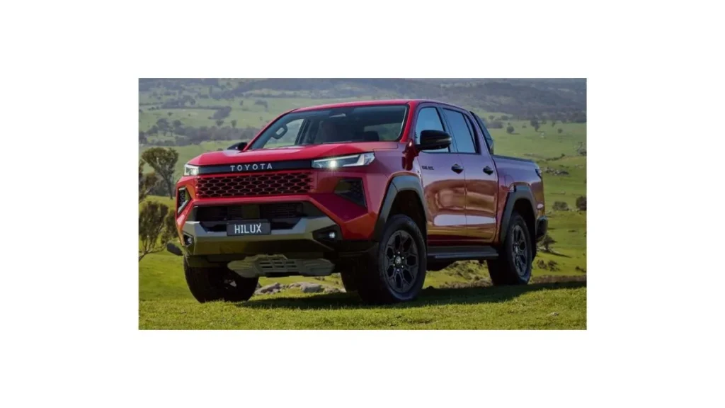 Front three-quarter view of Toyota Hilux new model 2026 highlighting pickup design