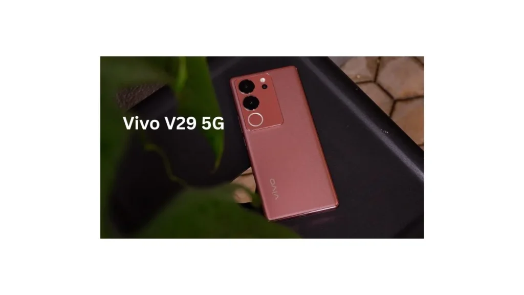 Vivo V29 5G smartphone showcasing 50MP Aura Light camera and curved AMOLED display design