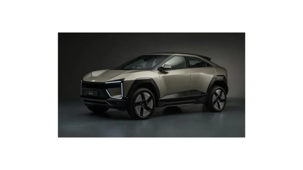 Mahindra XEV 9e showcasing futuristic design and electric SUV coupe stance