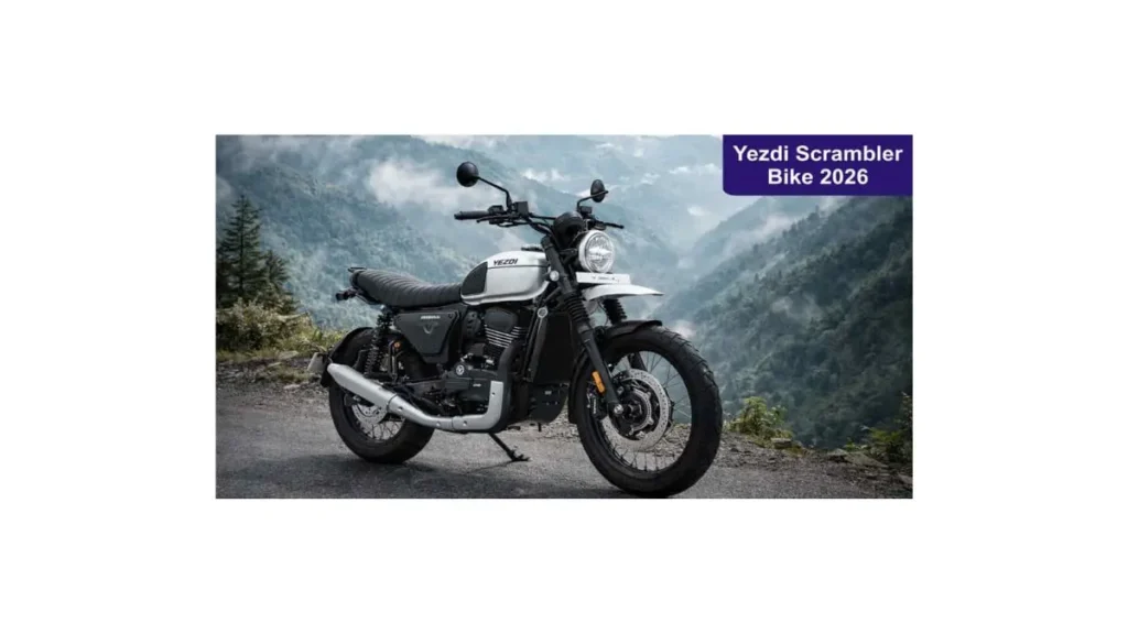 Yezdi Scrambler 2026 stunning retro adventure motorcycle with powerful scrambler styling and modern LED headlamp design