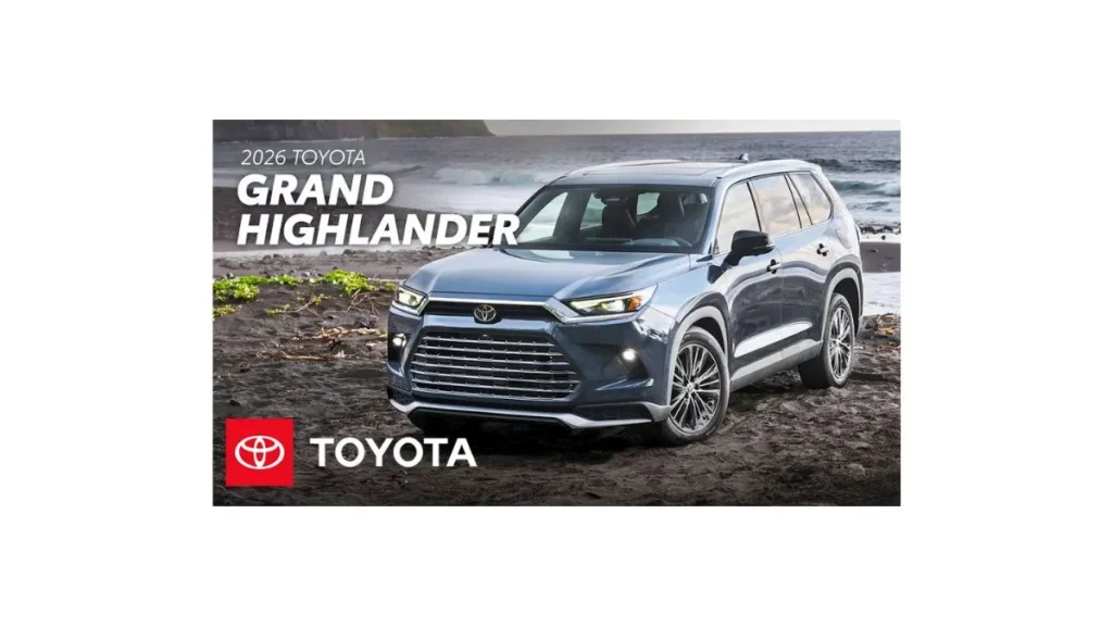2026 Toyota Highlander AWD SUV exterior front view in metallic silver with sleek design