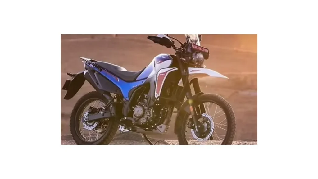 Hero Xpulse 210 2026 adventure motorcycle on rugged terrain with LED lights