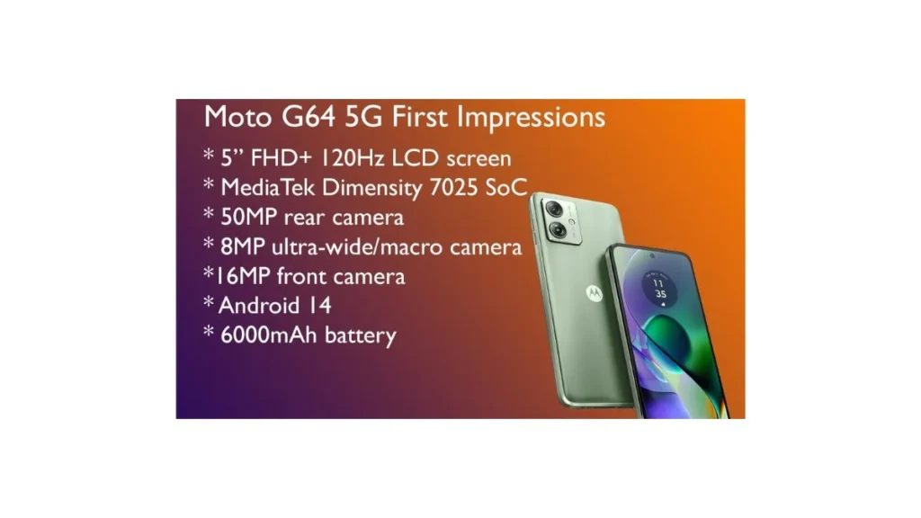 Moto G64 5G smartphone showing battery, performance and clean Android experience in 2026 review